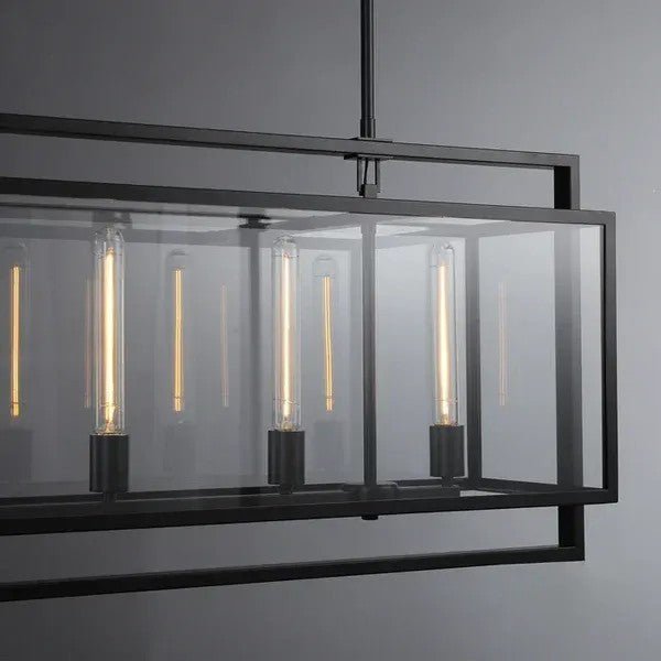 54 Inch Glass Rectangular Chandelier - Beckman - Zelno Lighting