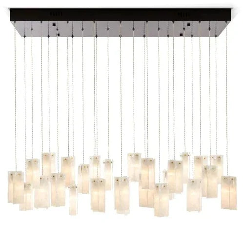 Art Design 1/25/60/84-Light Colorful Rectangle Cluster Glass Tile Pendant/Chandelier - Zelnolighting