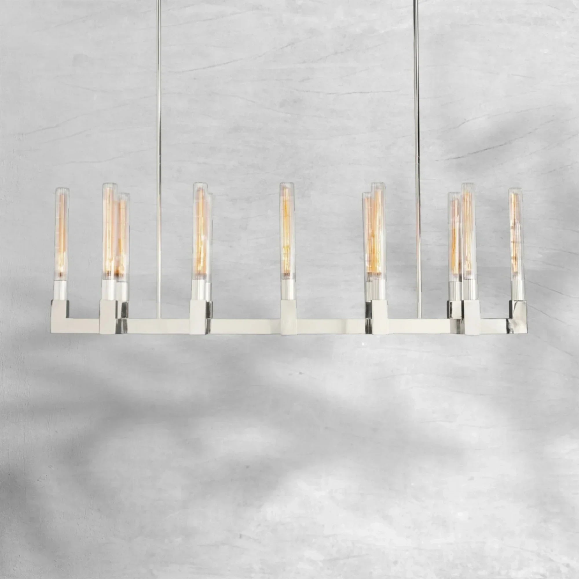 Cannel Glass Linear Chandelier 55"