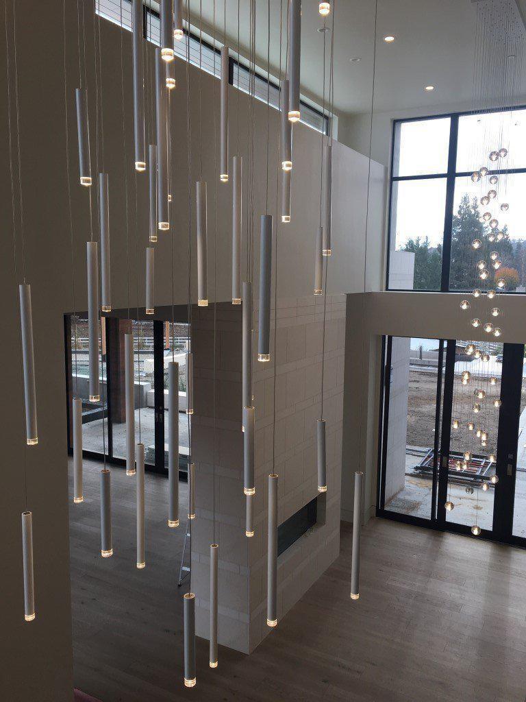 Bellini Square Tri-Tone Tubular Pendant Light Chandelier - Zelnolighting