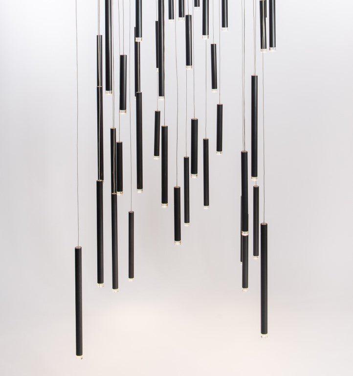Bellini Square Tri-Tone Tubular Pendant Light Chandelier - Zelnolighting