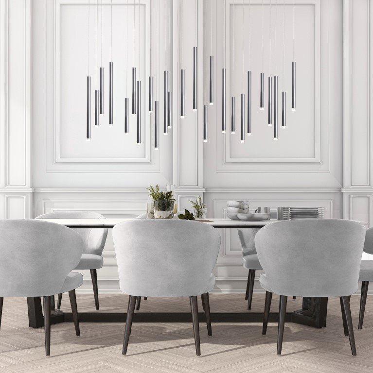 Bellini Rectangular Tubular Pendant Light Chandelier - Zelnolighting
