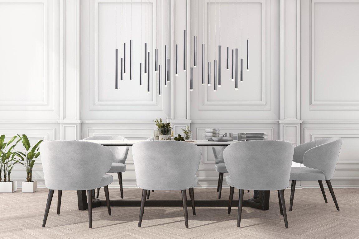 Bellini Rectangular Tri-Tone Tubular Pendant Light Chandelier - Zelnolighting