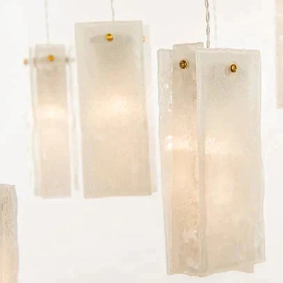 Art Design 1/25/60/84-Light Colorful Rectangle Cluster Glass Tile Pendant/Chandelier - Zelnolighting