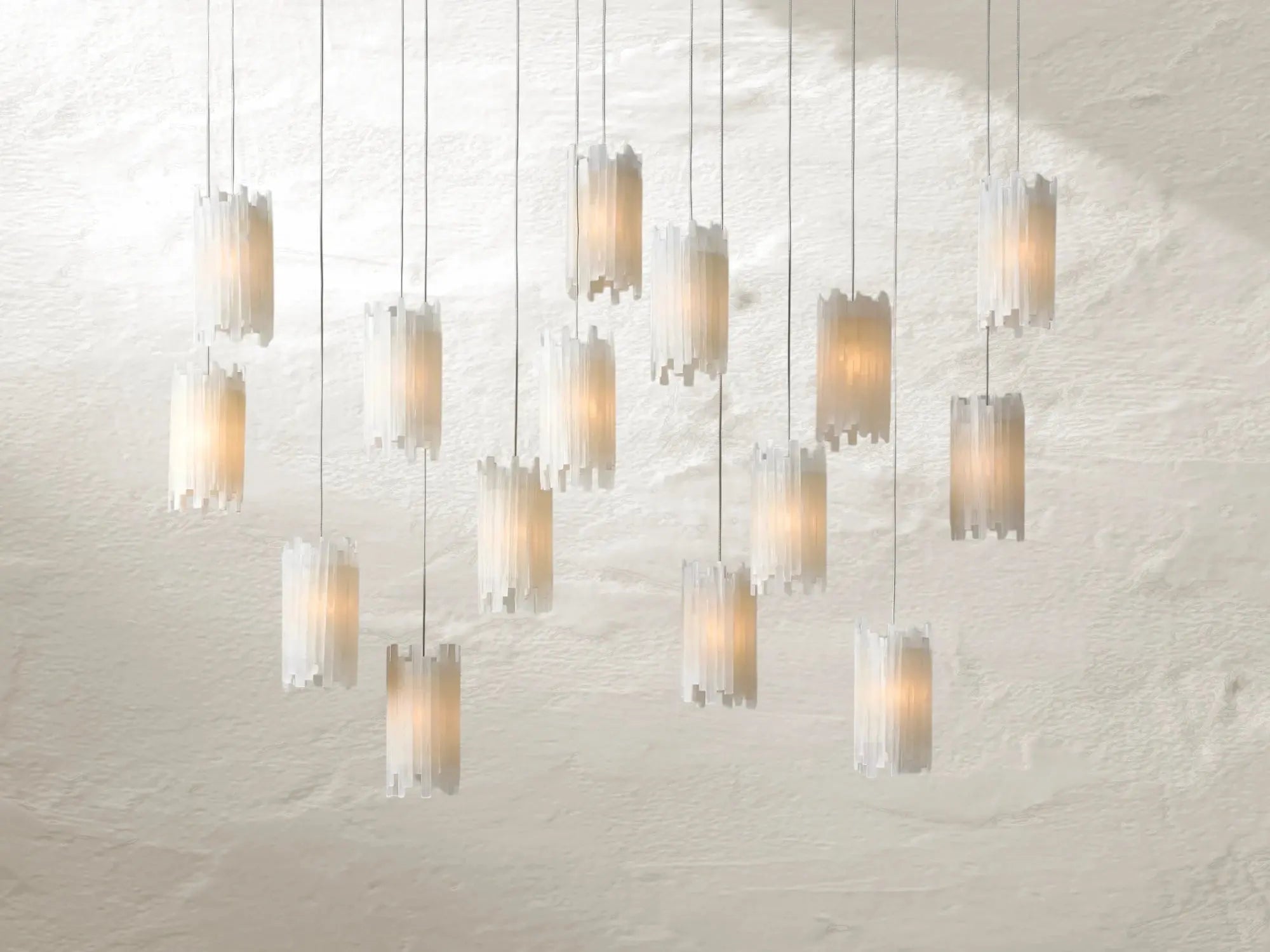 Jaina Selenite Rectangular Chandelier ZELNO LIGHTING