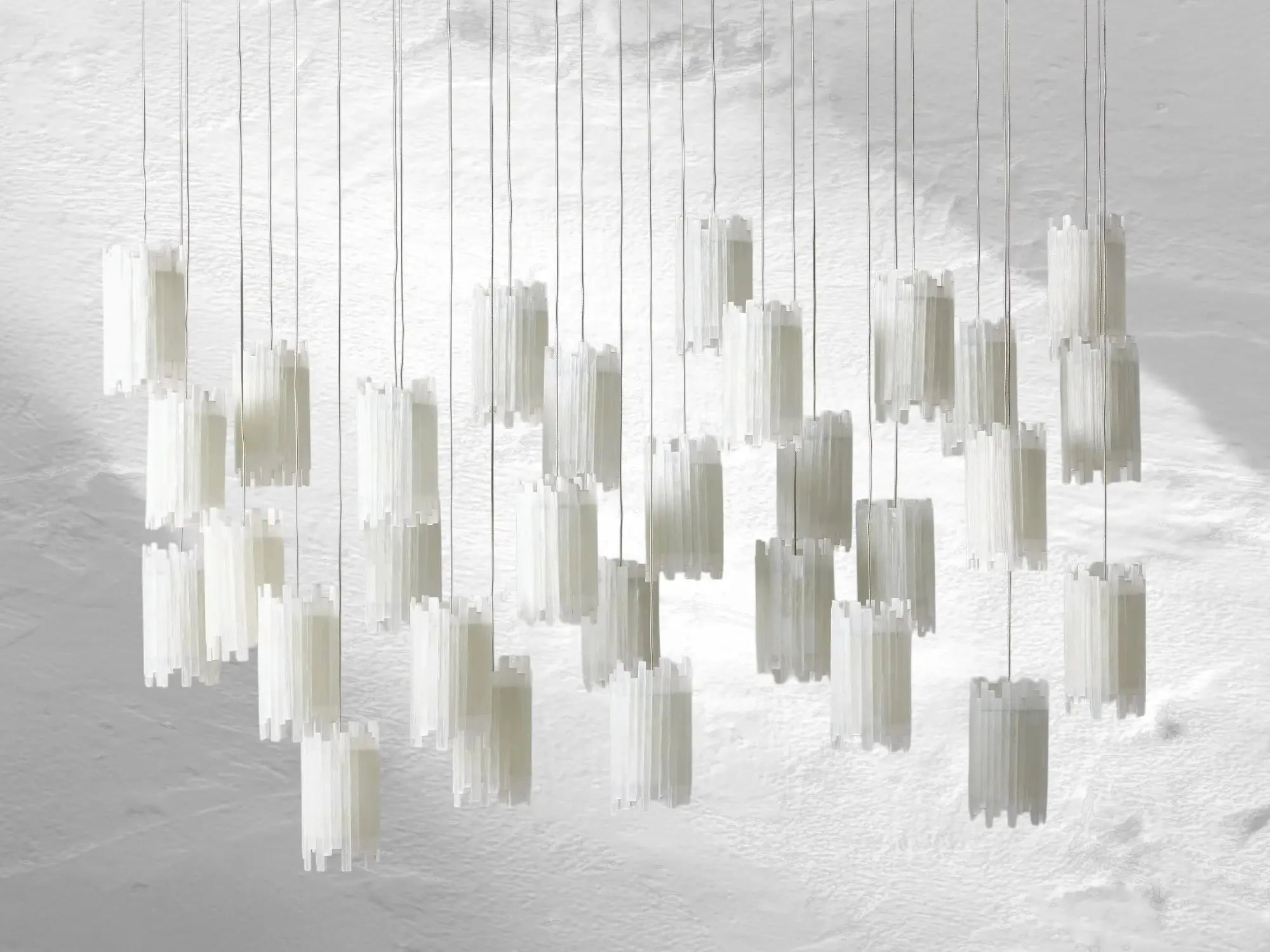 Jaina Selenite Rectangular Chandelier ZELNO LIGHTING