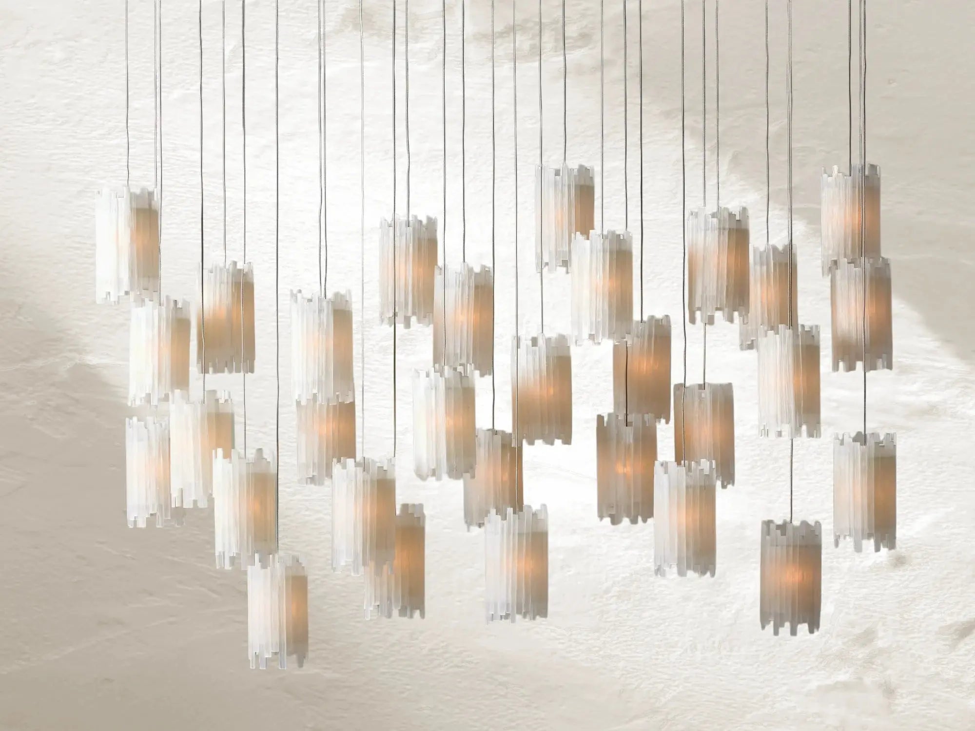Jaina Selenite Rectangular Chandelier ZELNO LIGHTING