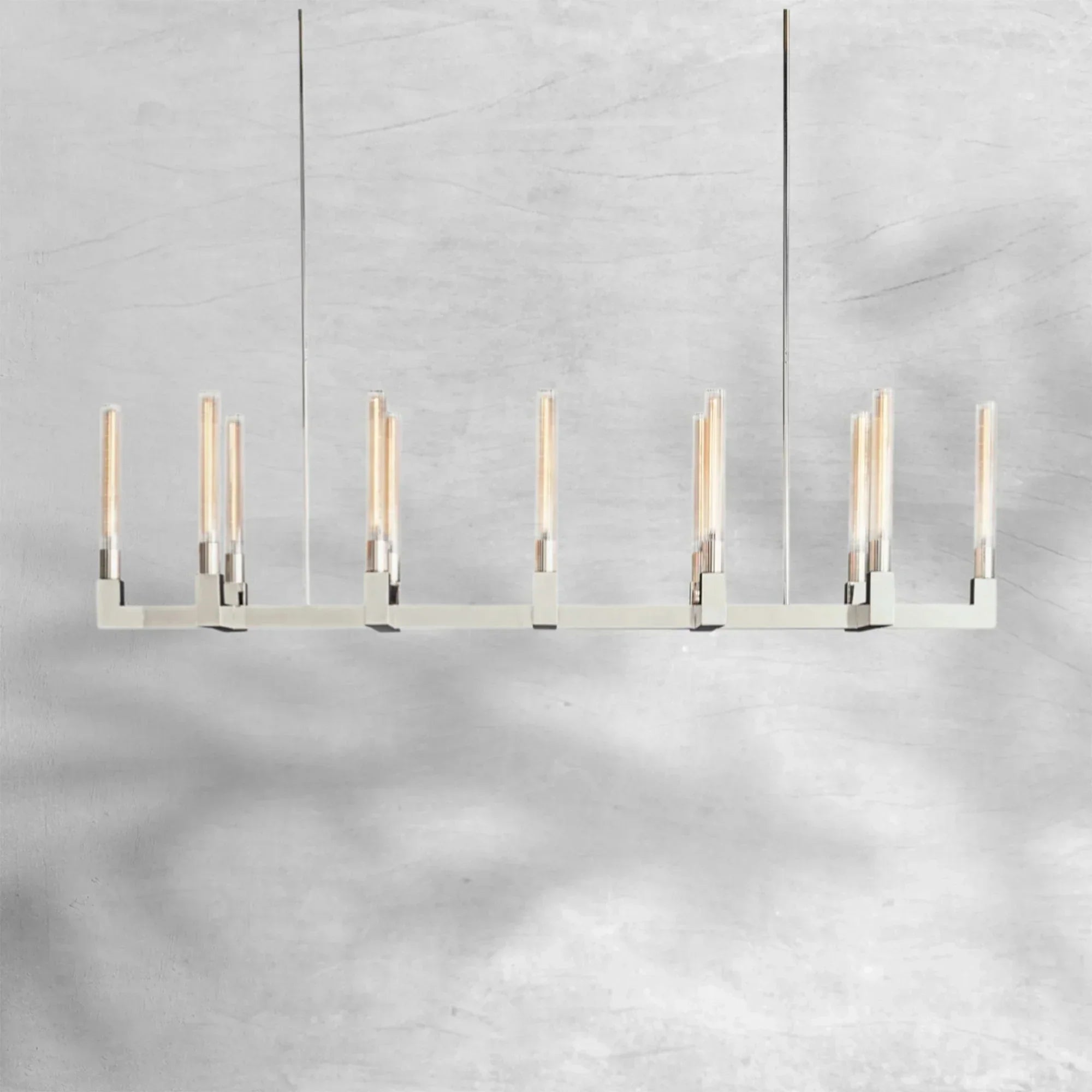 Cannel Glass Linear Chandelier 67"