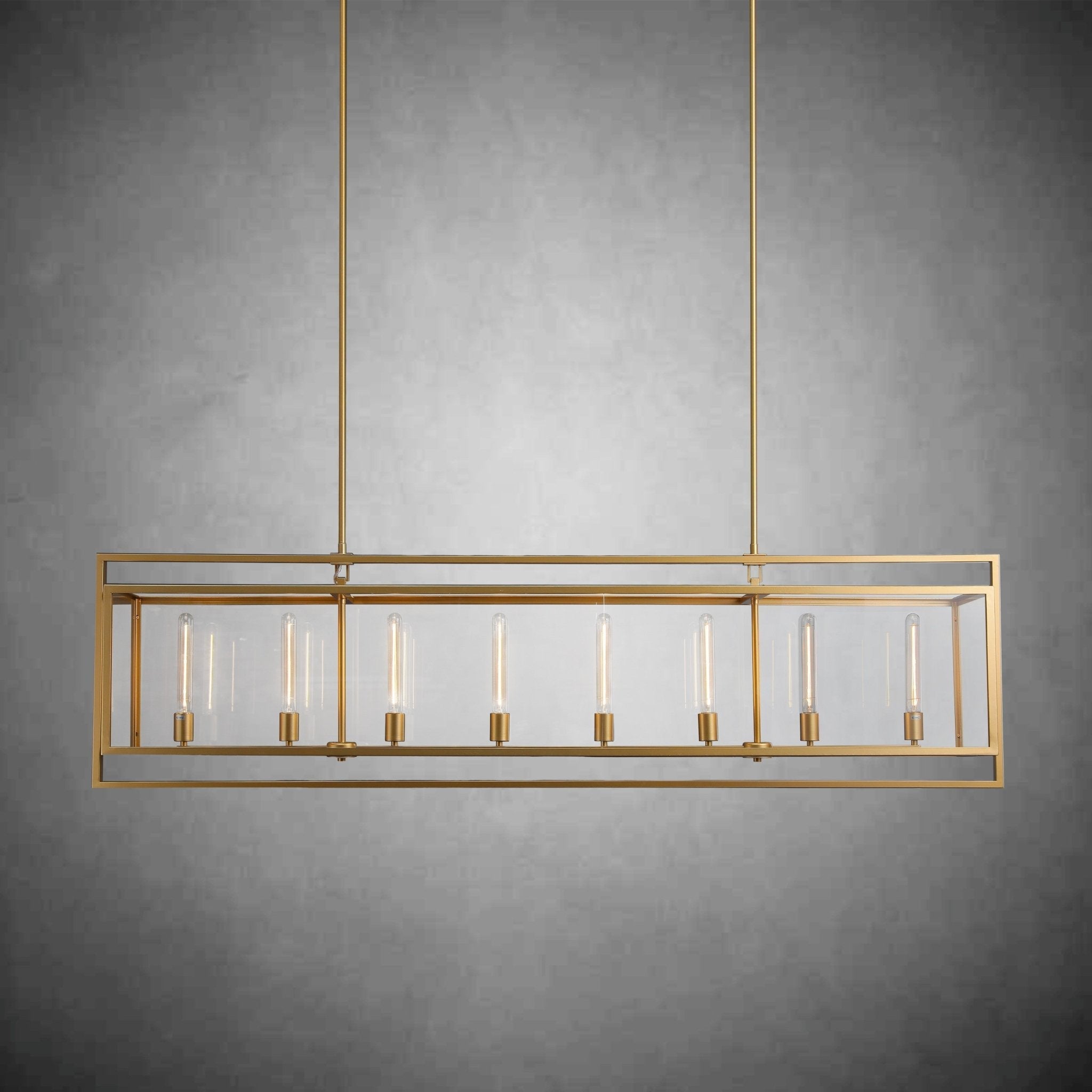 72 Inch Glass Rectangular Chandelier - Beckman - Zelno Lighting
