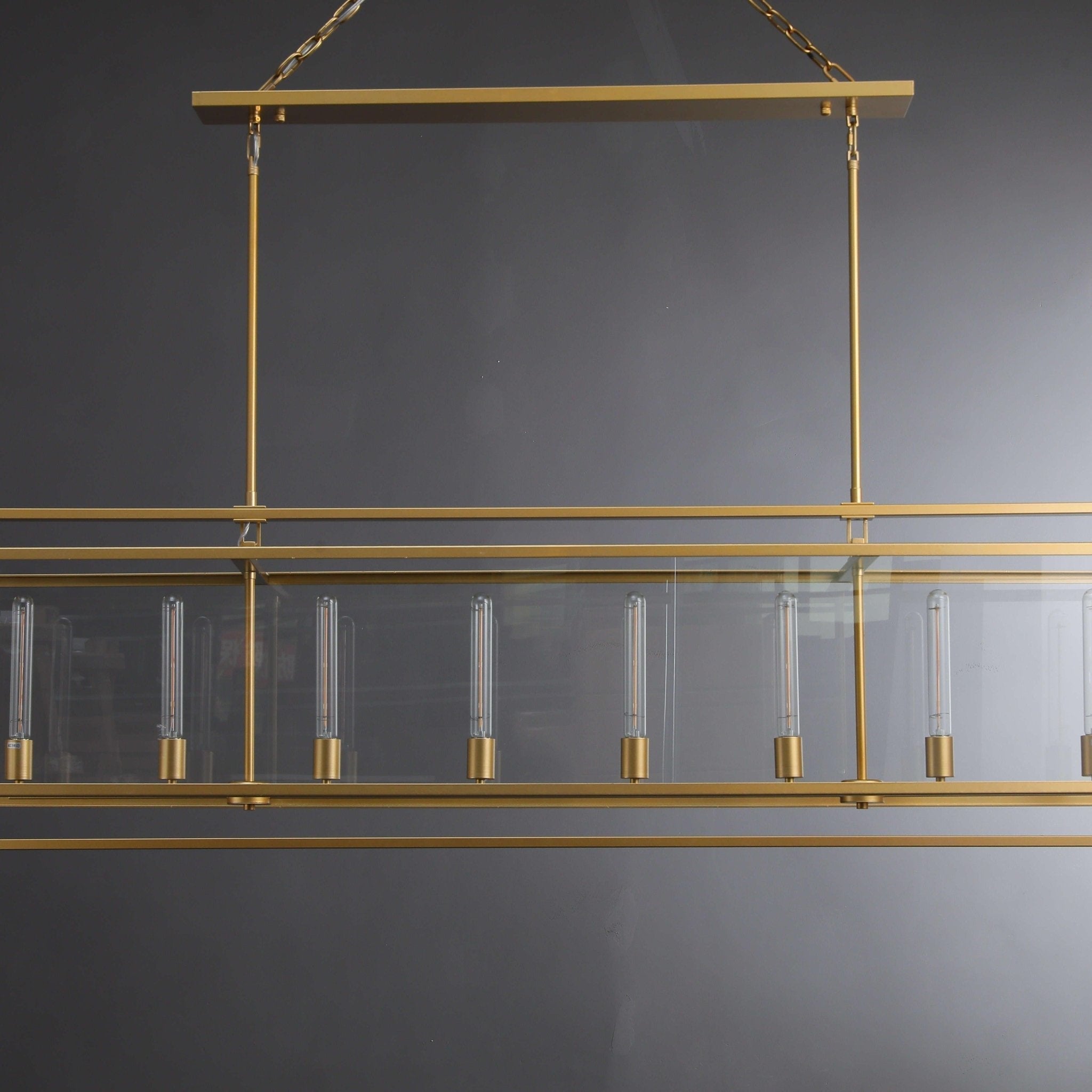 72 Inch Glass Rectangular Chandelier - Beckman - Zelno Lighting