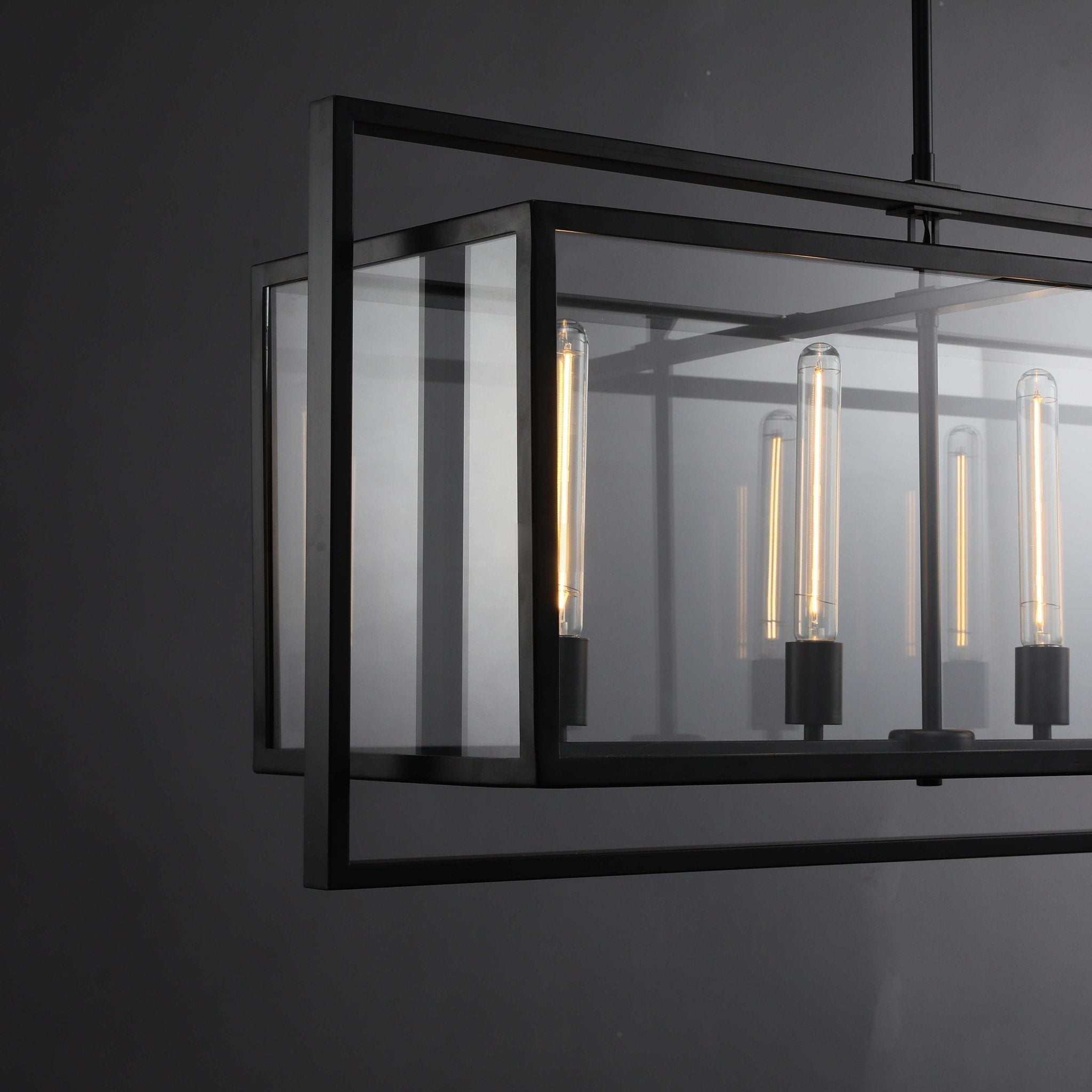 72 Inch Glass Rectangular Chandelier - Beckman - Zelno Lighting
