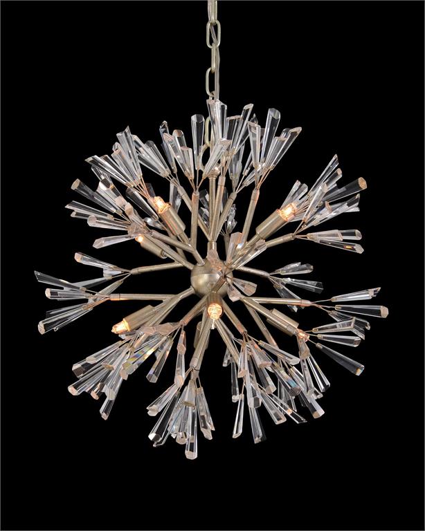 Luna Crystal Wand Branched Eight-Light Pendant Chandelier - Zelnolighting