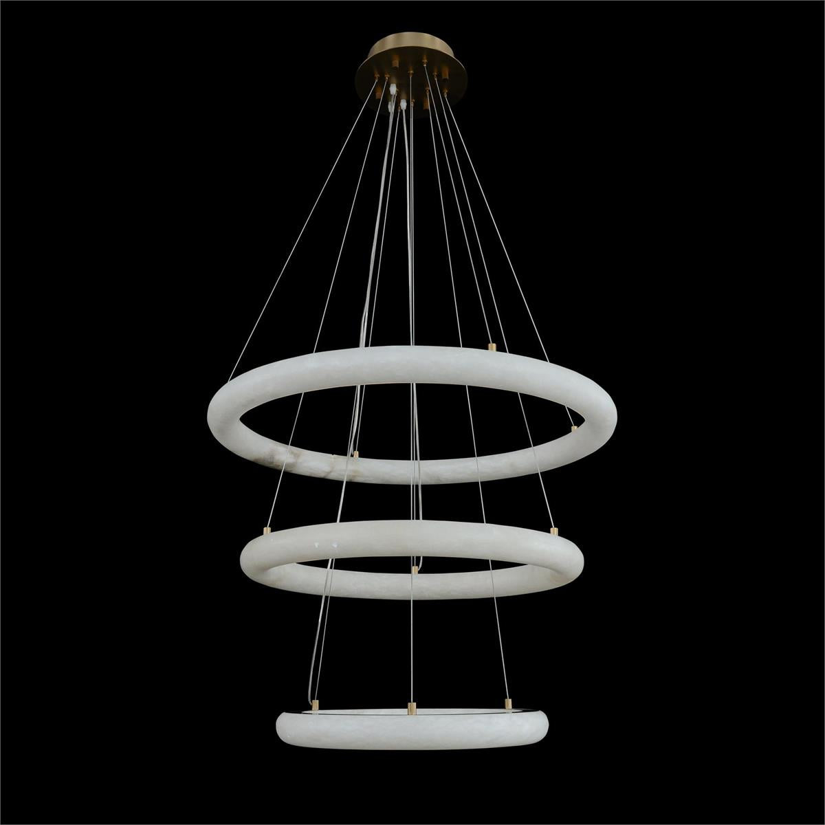 Luca Three-Tier Alabaster Pendant Chandelier - Zelnolighting