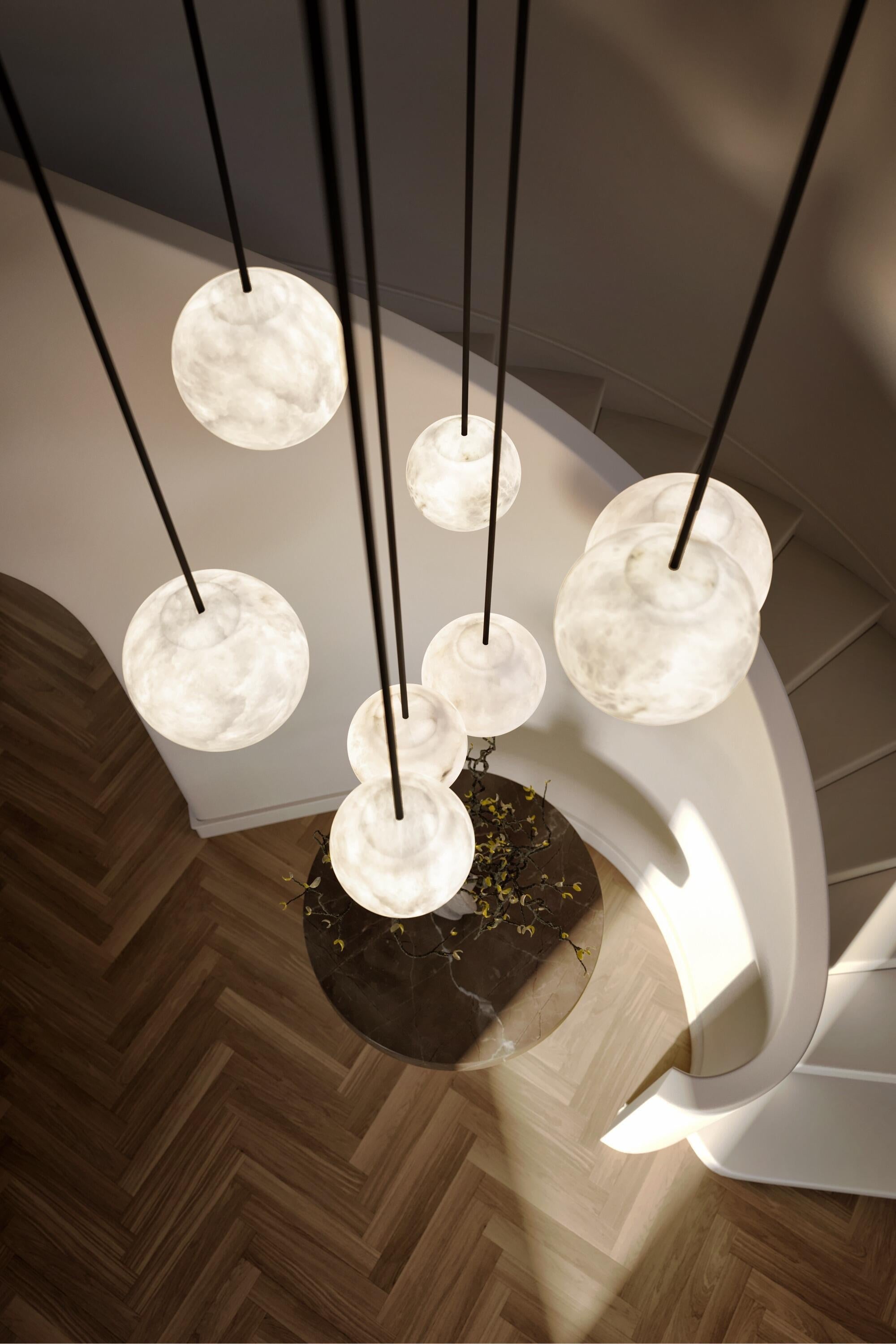 Alabaster Constellation Chandelier, Multi Pendant Light - Zelnolighting