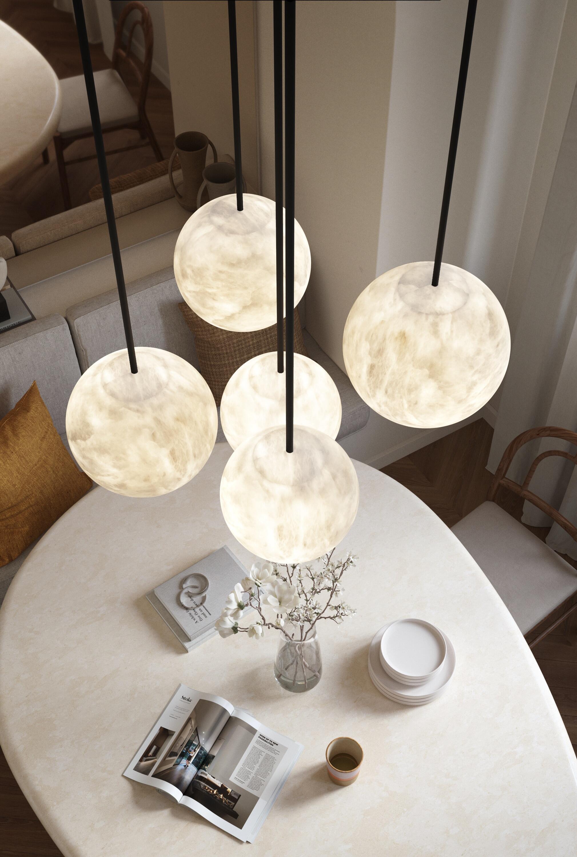 Alabaster Constellation Chandelier, Multi Pendant Light - Zelnolighting