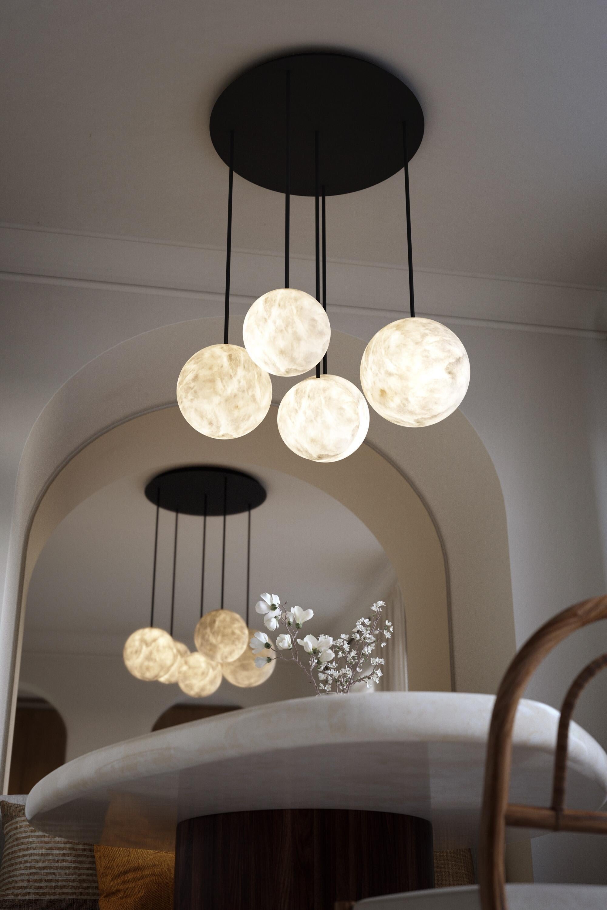 Alabaster Constellation Chandelier, Multi Pendant Light - Zelnolighting