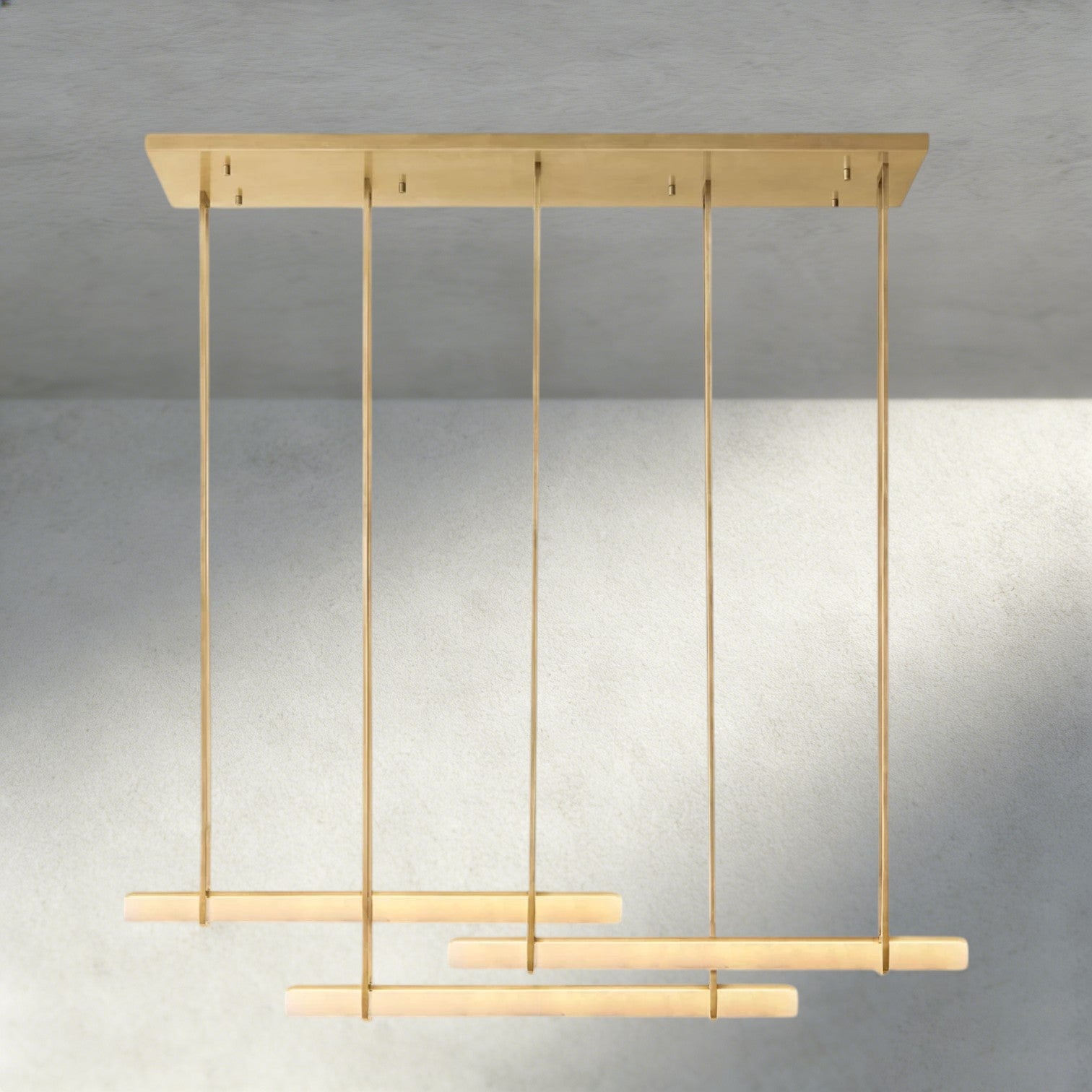 Audubon Alabaster Triple Bar Linear Chandelier-Zelnolighting