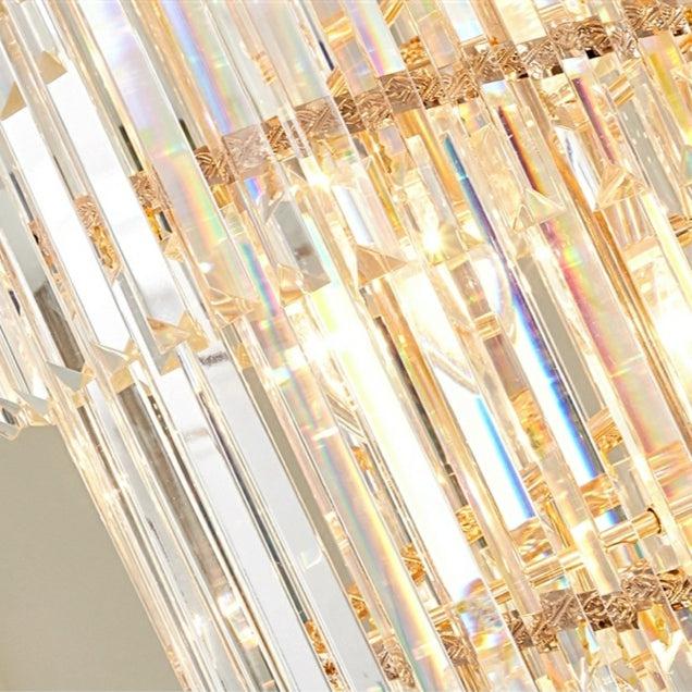 Tiered Foyer Staircase Spiral Crystal Chandelier Hotel Hall/ Entrance High Ceiling Pendant Lighting Fixture - Zelnolighting