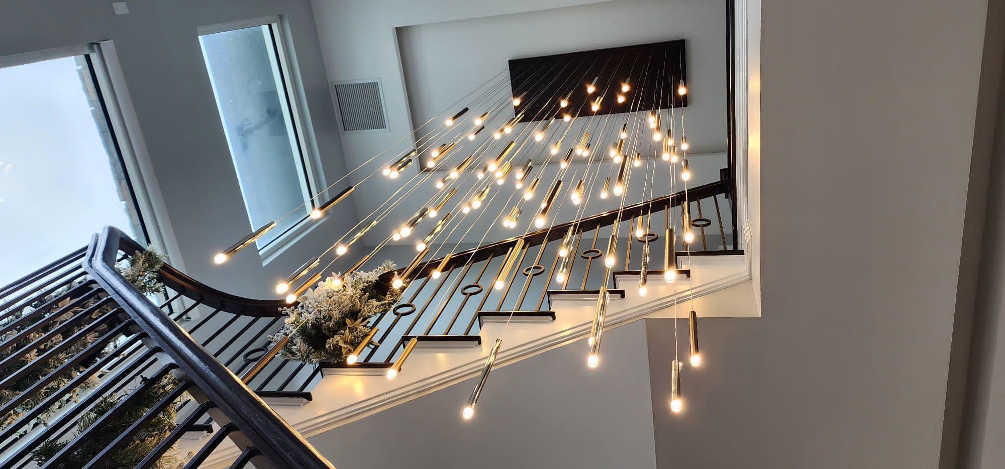 Bellini Rectangular Tubular Pendant Light Chandelier - Zelnolighting