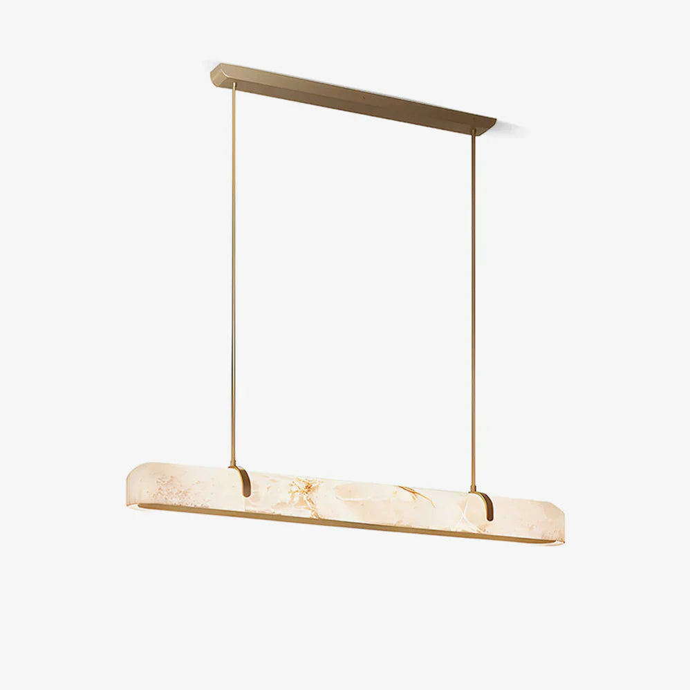 Linear Alabaster Chandelier, Kitchen Island Pendant Light - Zelnolighting