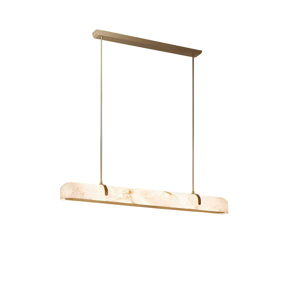 Linear Alabaster Chandelier, Kitchen Island Pendant Light - Zelnolighting