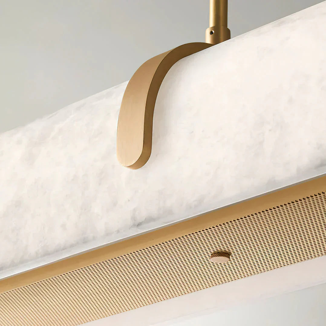 Linear Alabaster Chandelier, Kitchen Island Pendant Light - Zelnolighting