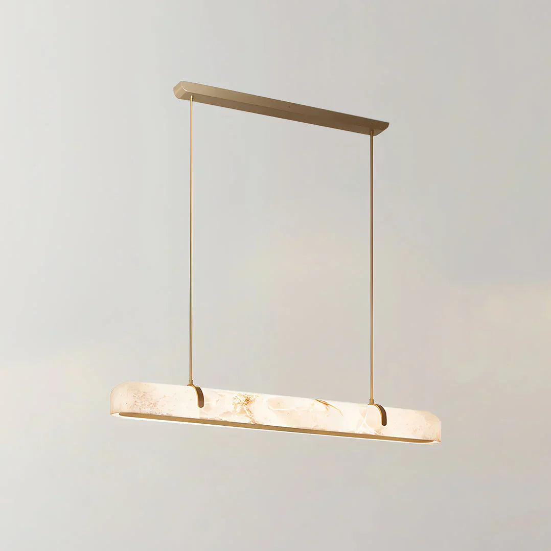 Linear Alabaster Chandelier, Kitchen Island Pendant Light - Zelnolighting