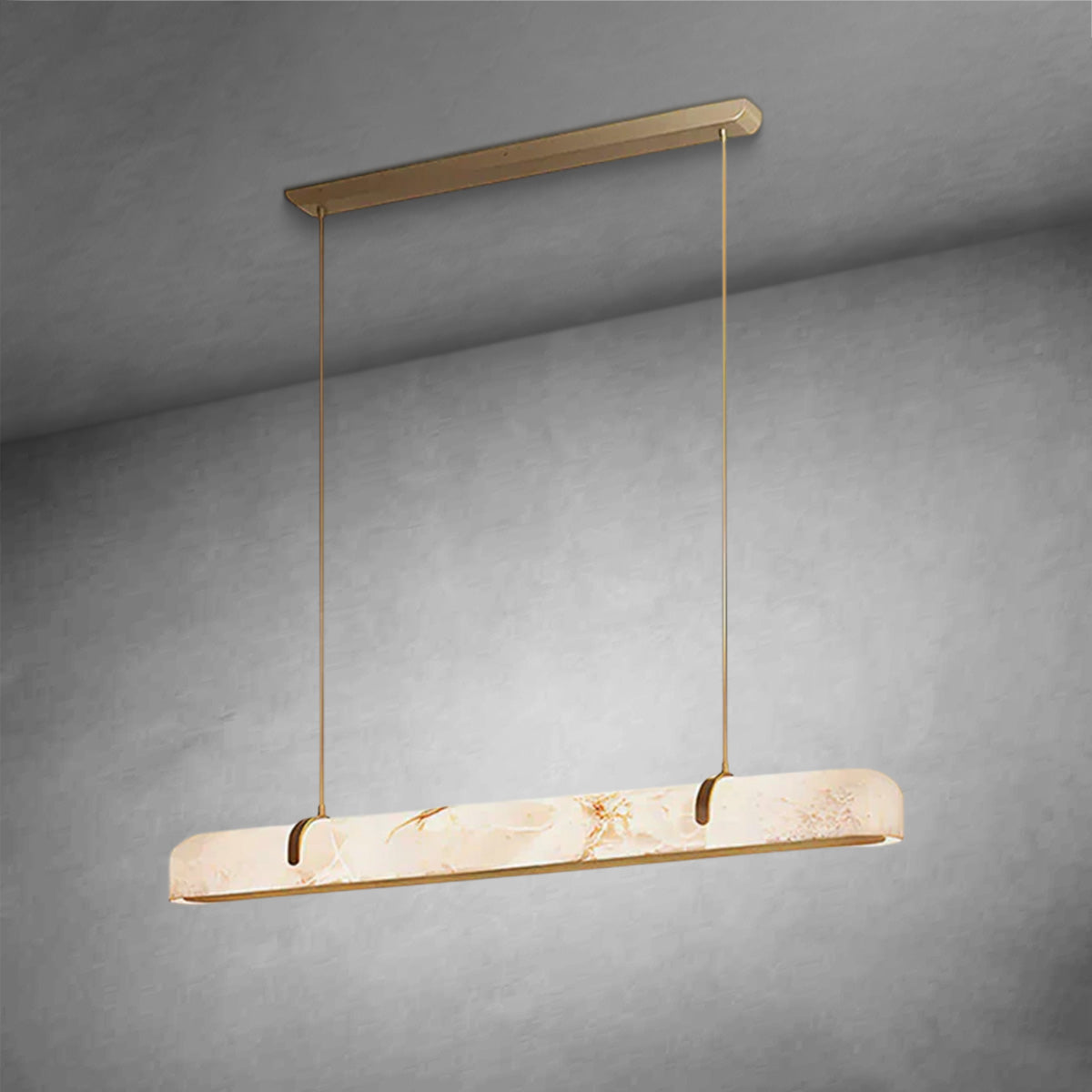 Linear Alabaster Chandelier, Kitchen Island Pendant Light - Zelnolighting