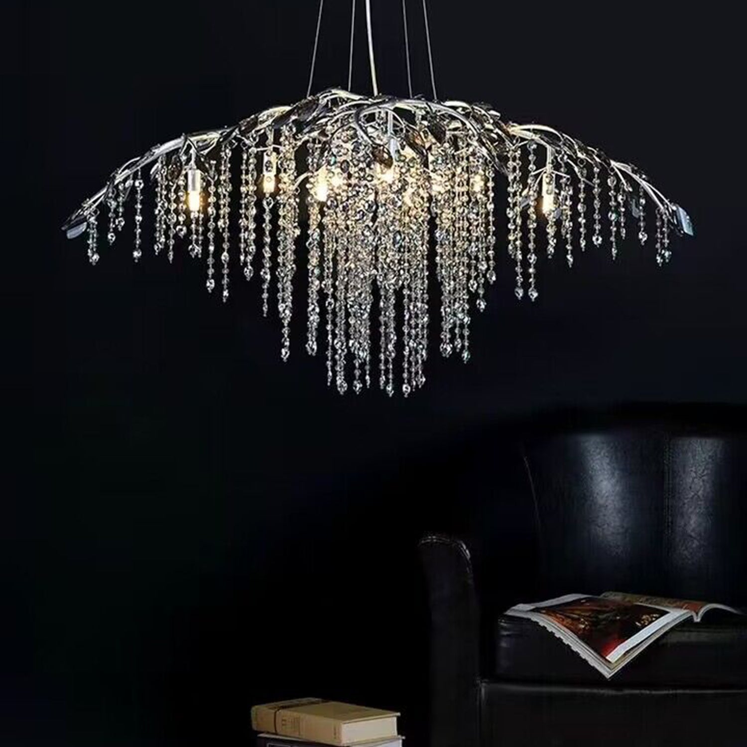 New Luxury Branch Crystal Pendant Chandelier Designer Creative Art Dining Room/Living Room Light Fixture - Zelnolighting