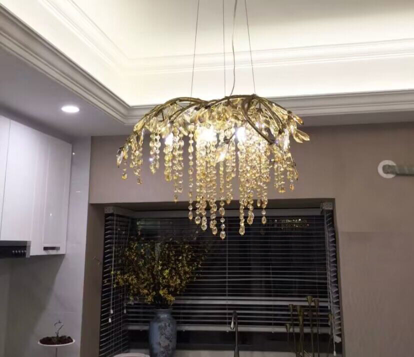 New Luxury Branch Crystal Pendant Chandelier Designer Creative Art Dining Room/Living Room Light Fixture - Zelnolighting