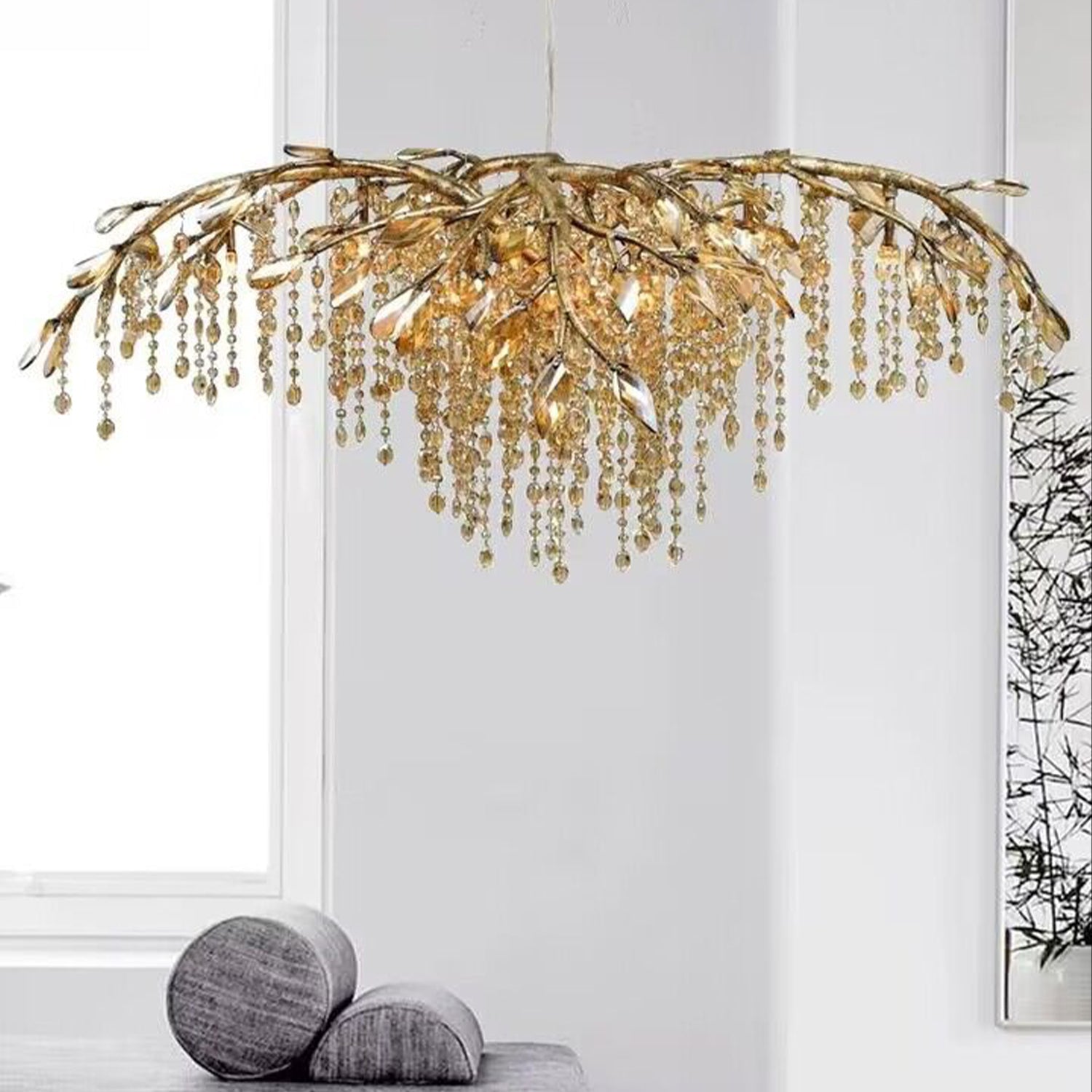 New Luxury Branch Crystal Pendant Chandelier Designer Creative Art Dining Room/Living Room Light Fixture - Zelnolighting