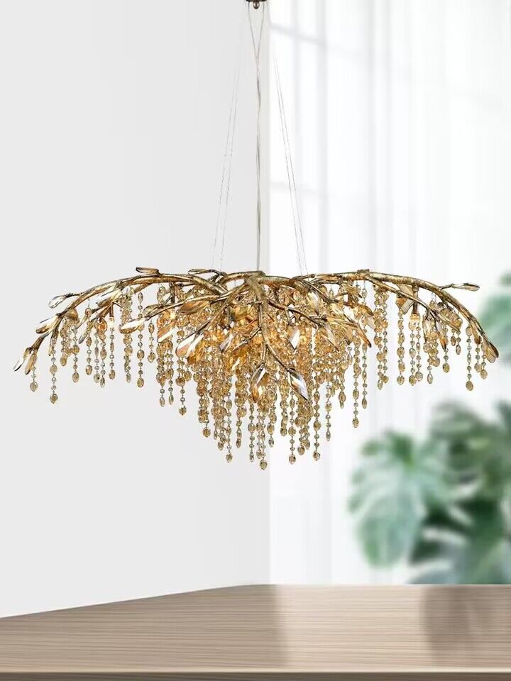 New Luxury Branch Crystal Pendant Chandelier Designer Creative Art Dining Room/Living Room Light Fixture - Zelnolighting