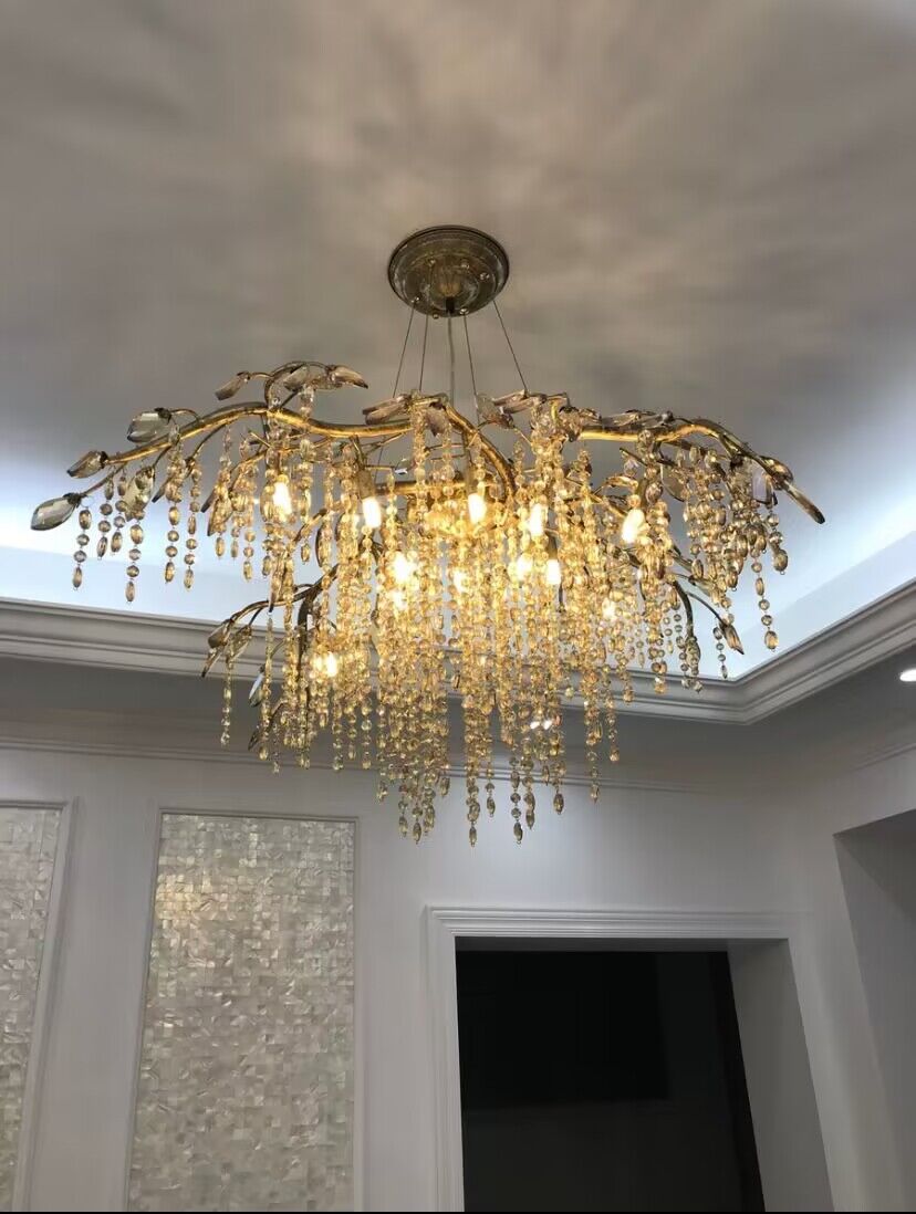 New Luxury Branch Crystal Pendant Chandelier Designer Creative Art Dining Room/Living Room Light Fixture - Zelnolighting