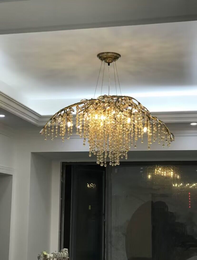 New Luxury Branch Crystal Pendant Chandelier Designer Creative Art Dining Room/Living Room Light Fixture - Zelnolighting