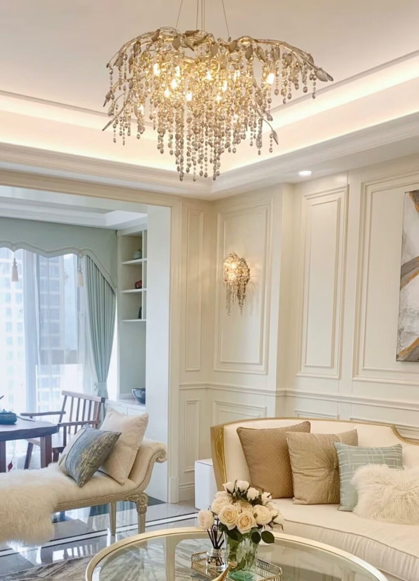 New Luxury Branch Crystal Pendant Chandelier Designer Creative Art Dining Room/Living Room Light Fixture - Zelnolighting