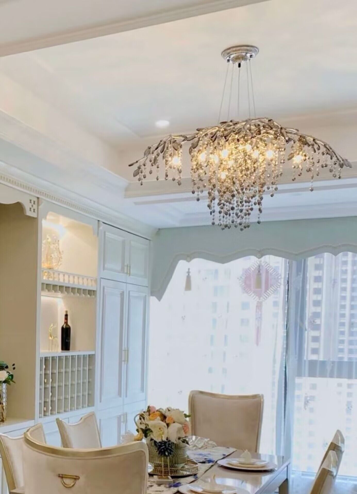 New Luxury Branch Crystal Pendant Chandelier Designer Creative Art Dining Room/Living Room Light Fixture - Zelnolighting