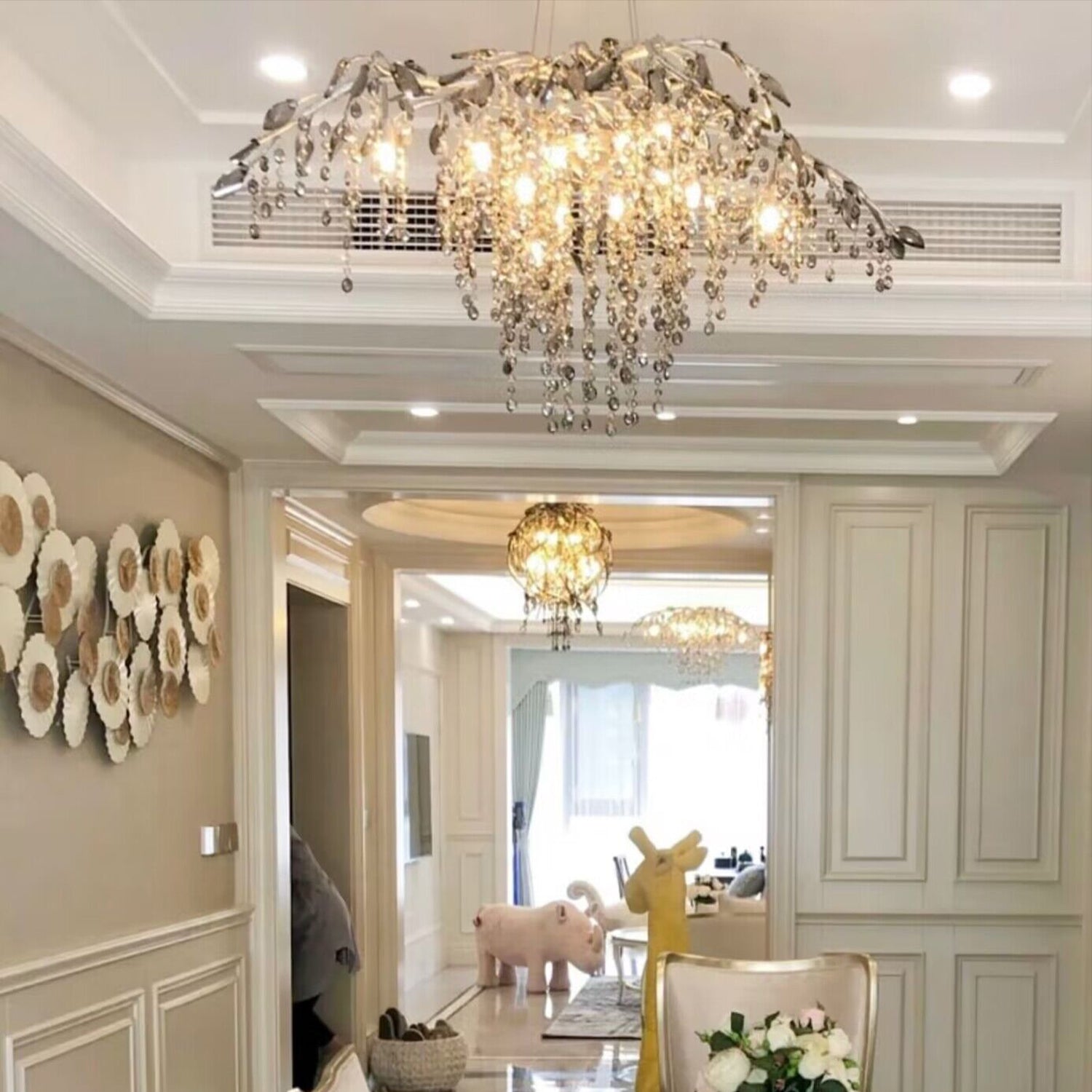 New Luxury Branch Crystal Pendant Chandelier Designer Creative Art Dining Room/Living Room Light Fixture - Zelnolighting