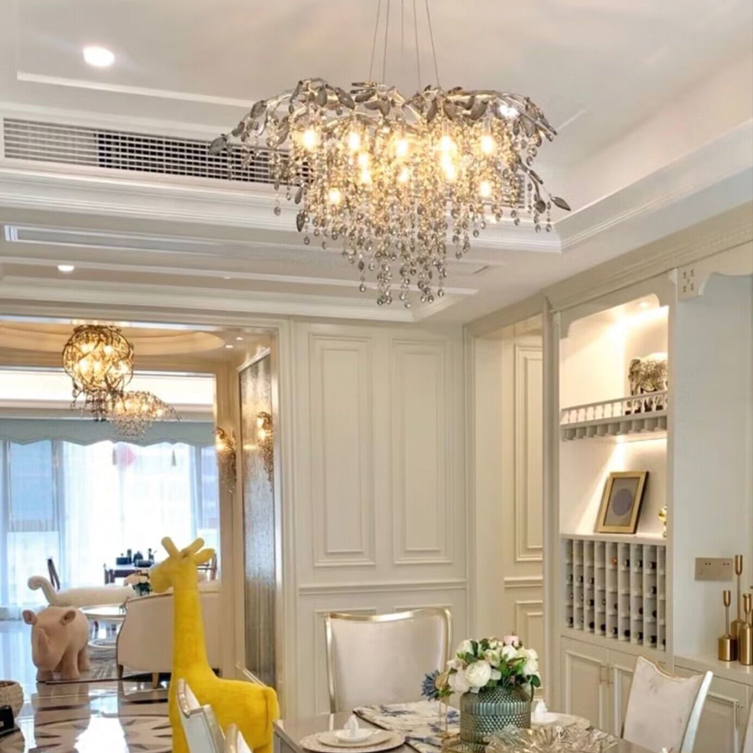 New Luxury Branch Crystal Pendant Chandelier Designer Creative Art Dining Room/Living Room Light Fixture - Zelnolighting