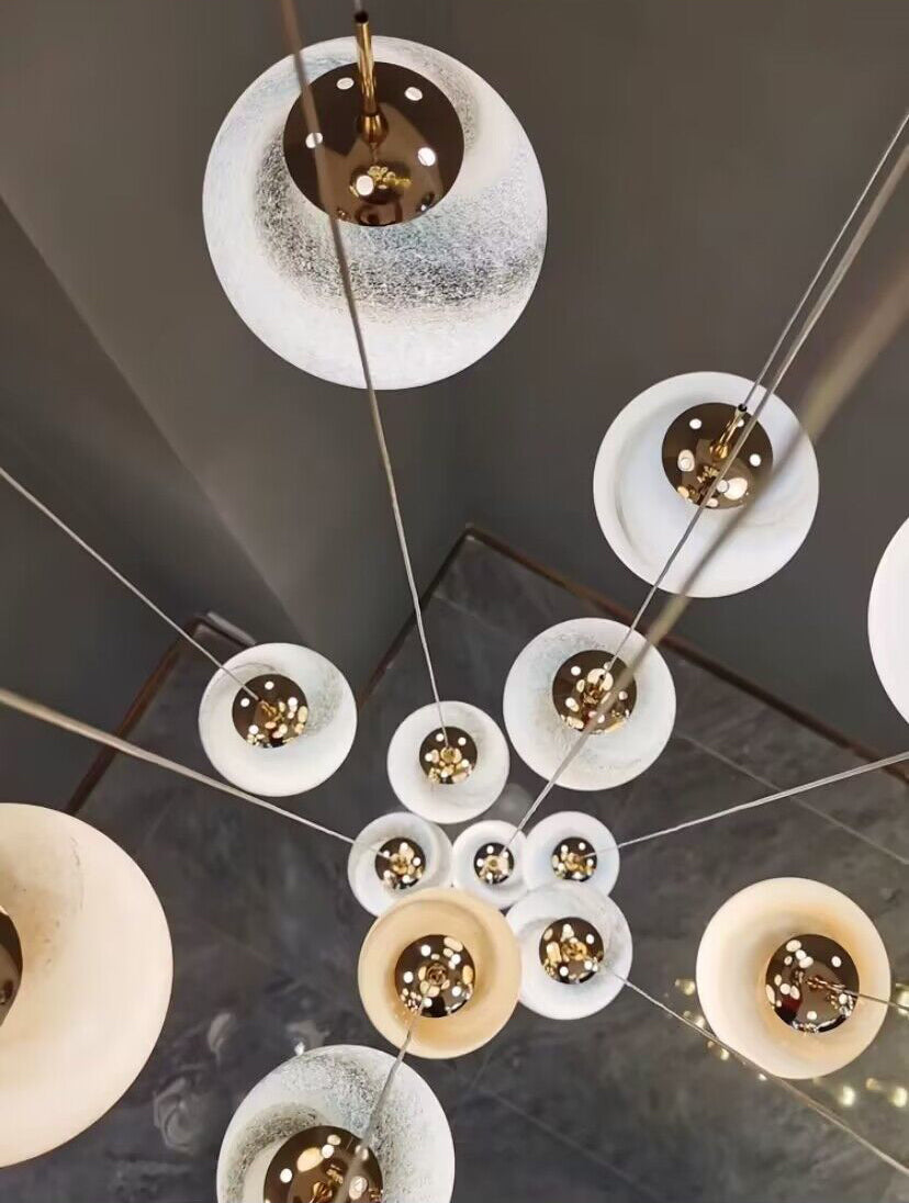 Nordic Planet Creative Long Ball Pendant Chandelier Staircase Foyer - Zelnolighting