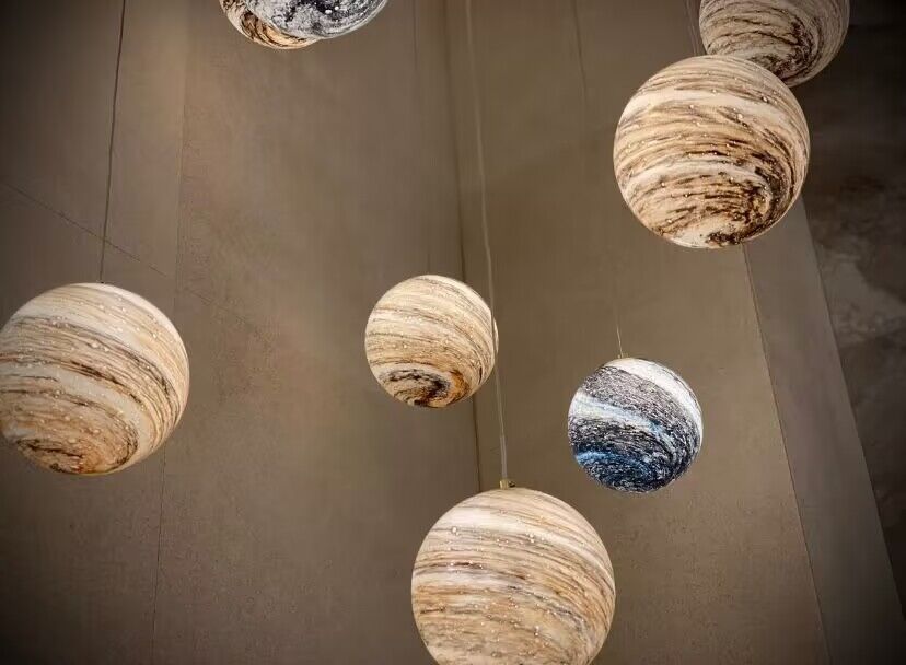 Nordic Planet Creative Long Ball Pendant Chandelier Staircase Foyer - Zelnolighting
