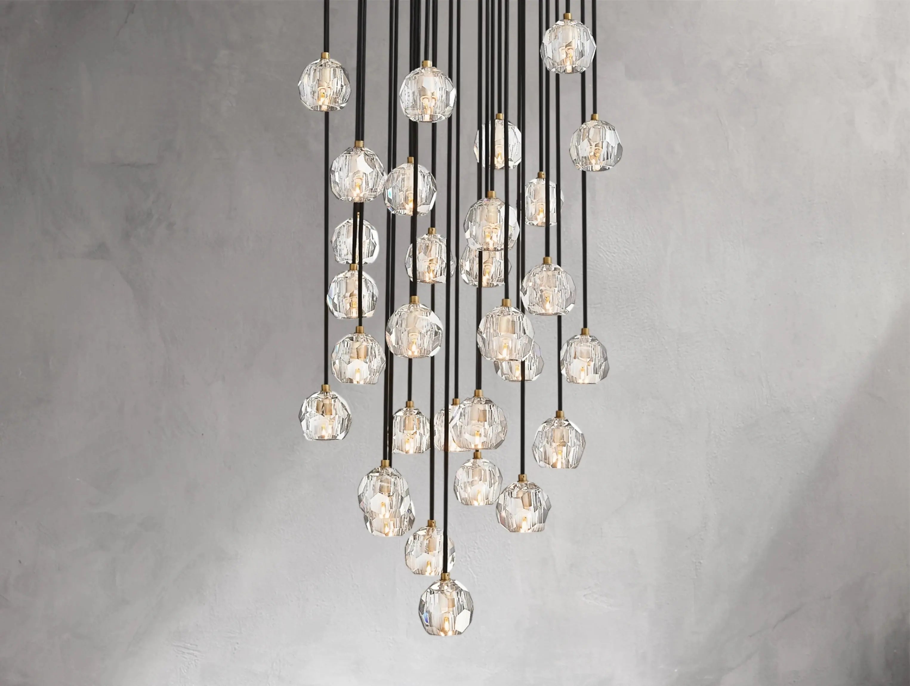 Orbital Cristal Glass Round Cluster Chandelier ZELNO LIGHTING
