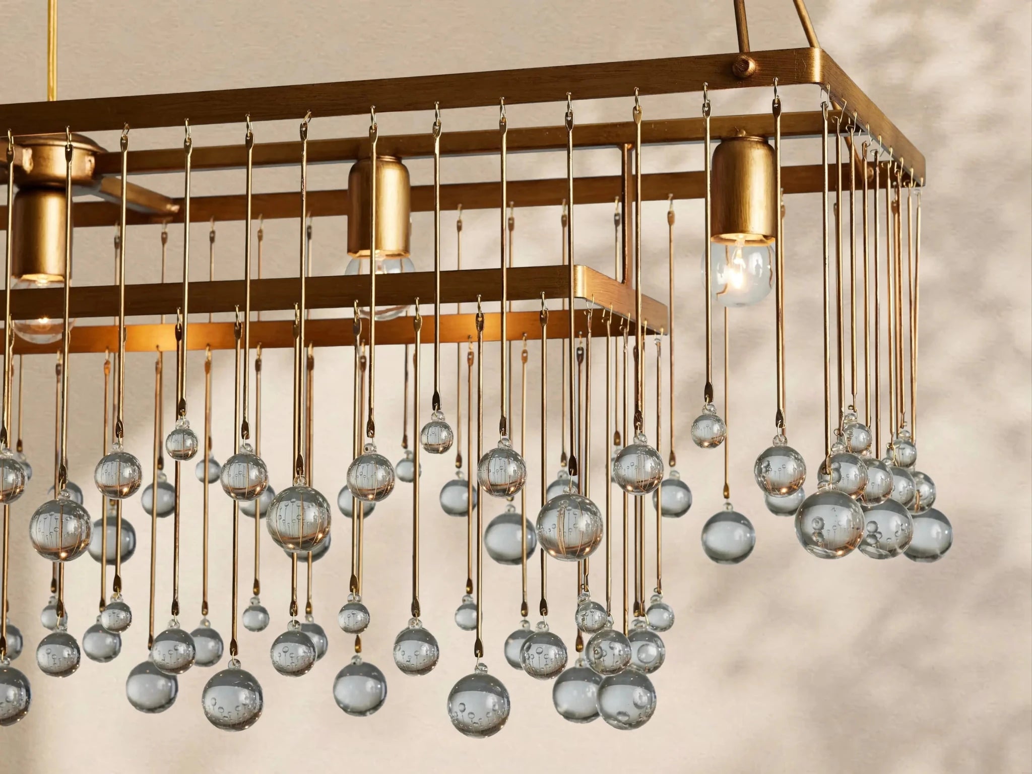 Aubrey Crystal Ball Rectangular Chandelier 47'' 60'' - Zelno Lighting