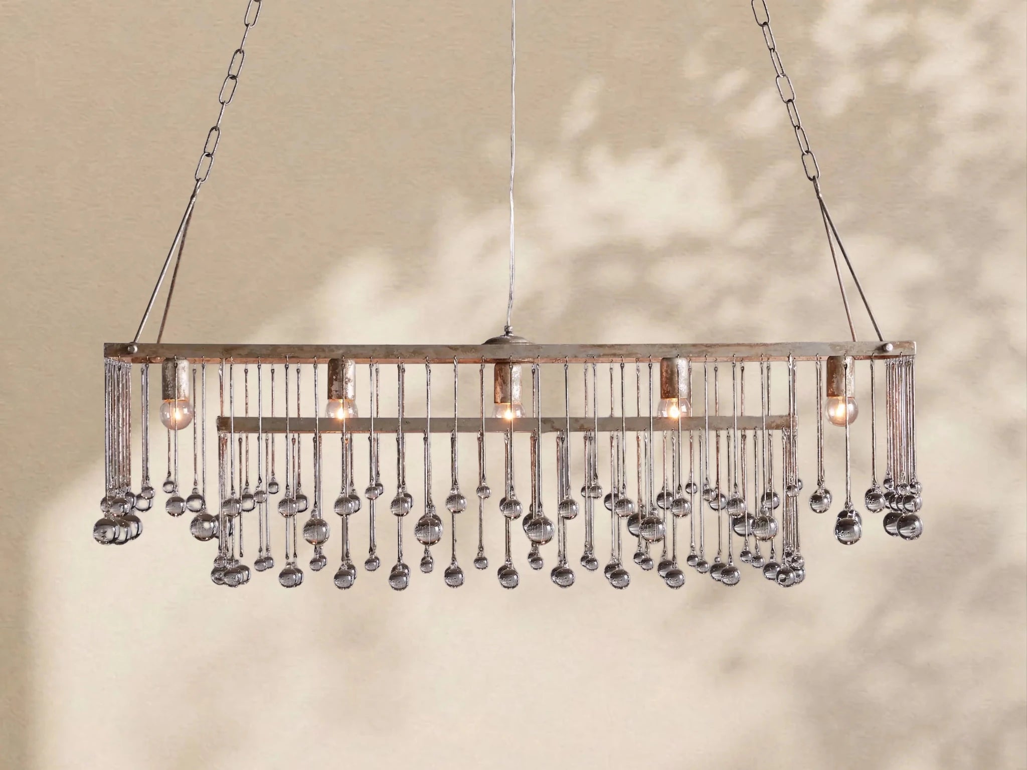 Aubrey Crystal Ball Rectangular Chandelier 47'' 60'' - Zelno Lighting