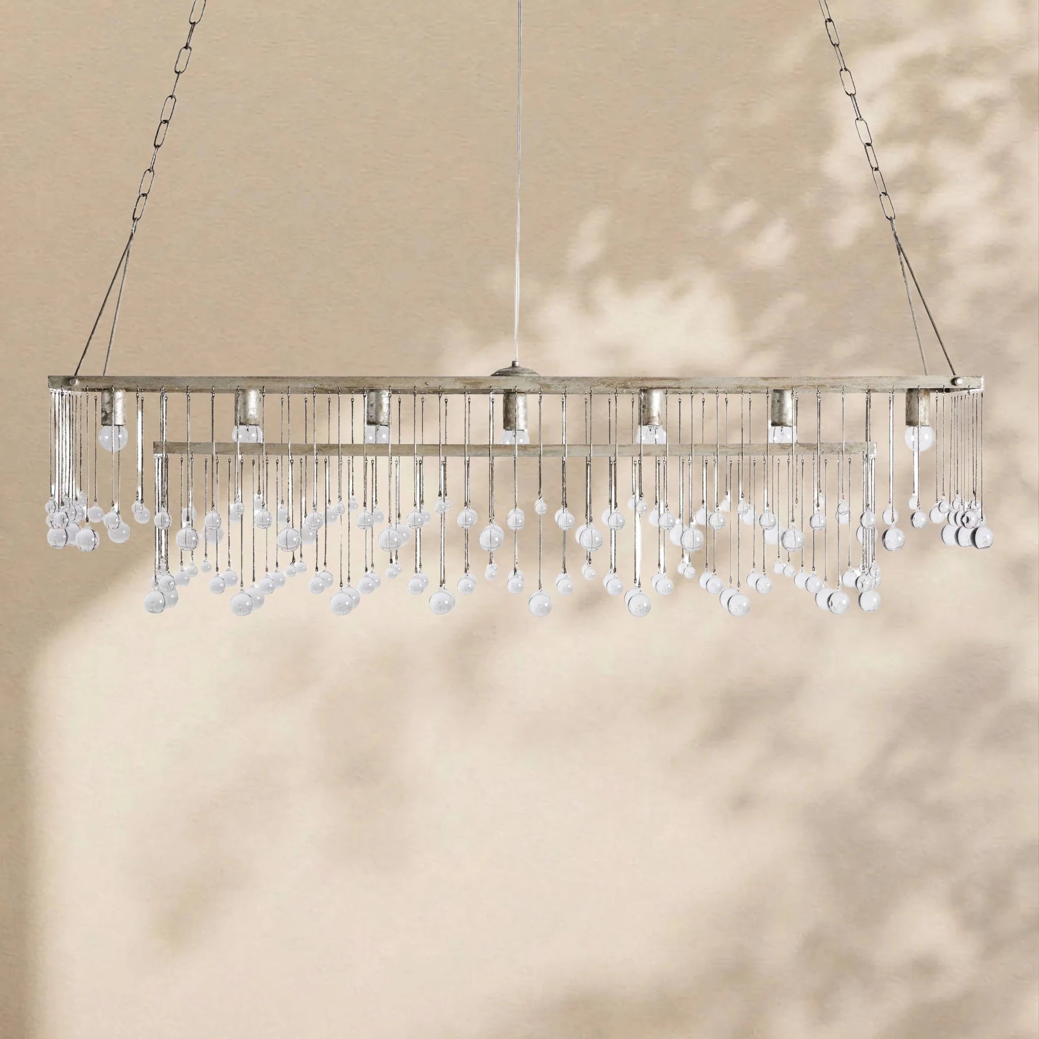 Aubrey Crystal Ball Rectangular Chandelier 47'' 60'' - Zelno Lighting