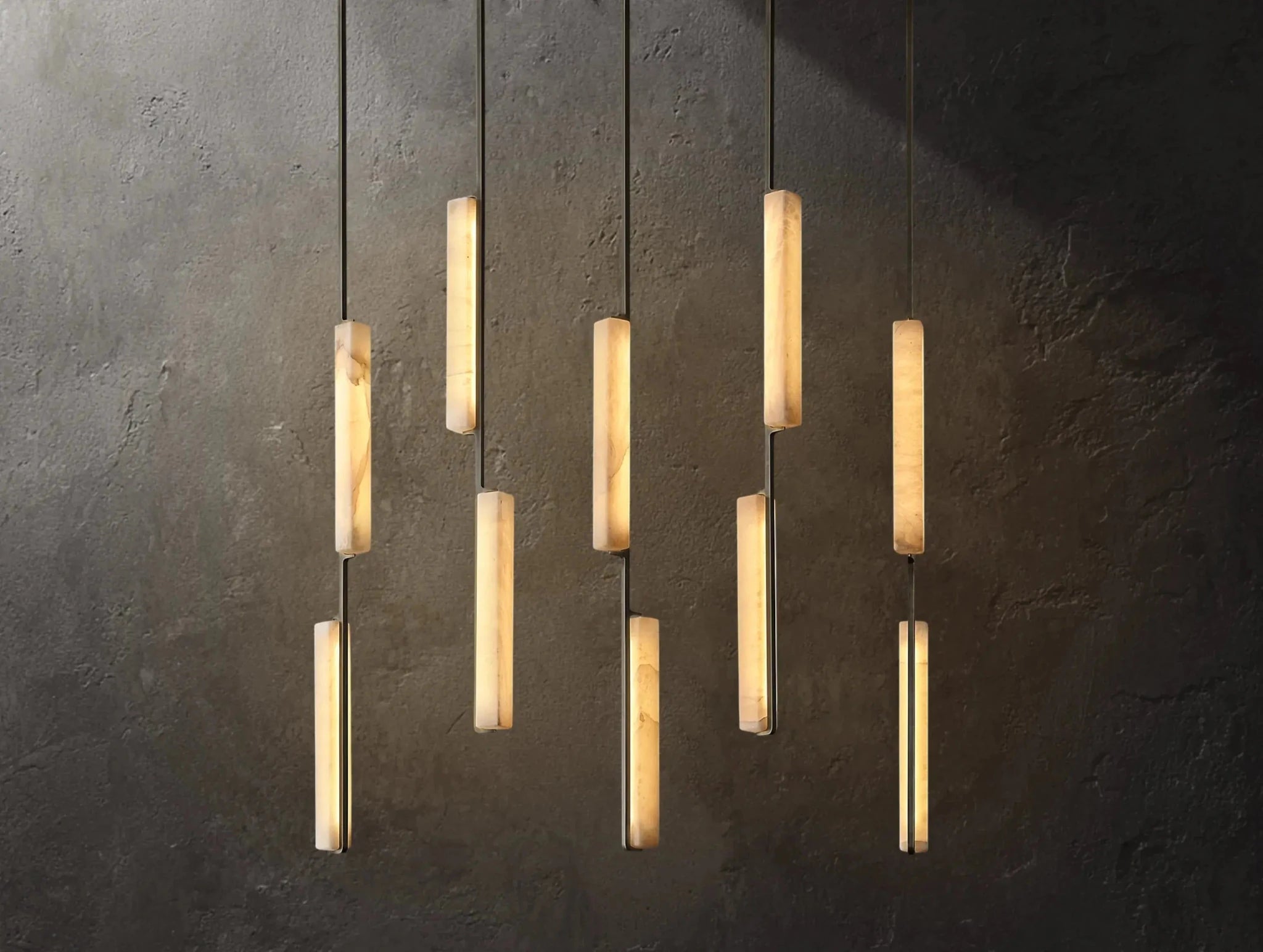 Audubam Alabaster Linear Chandelier - Zelno Lighting