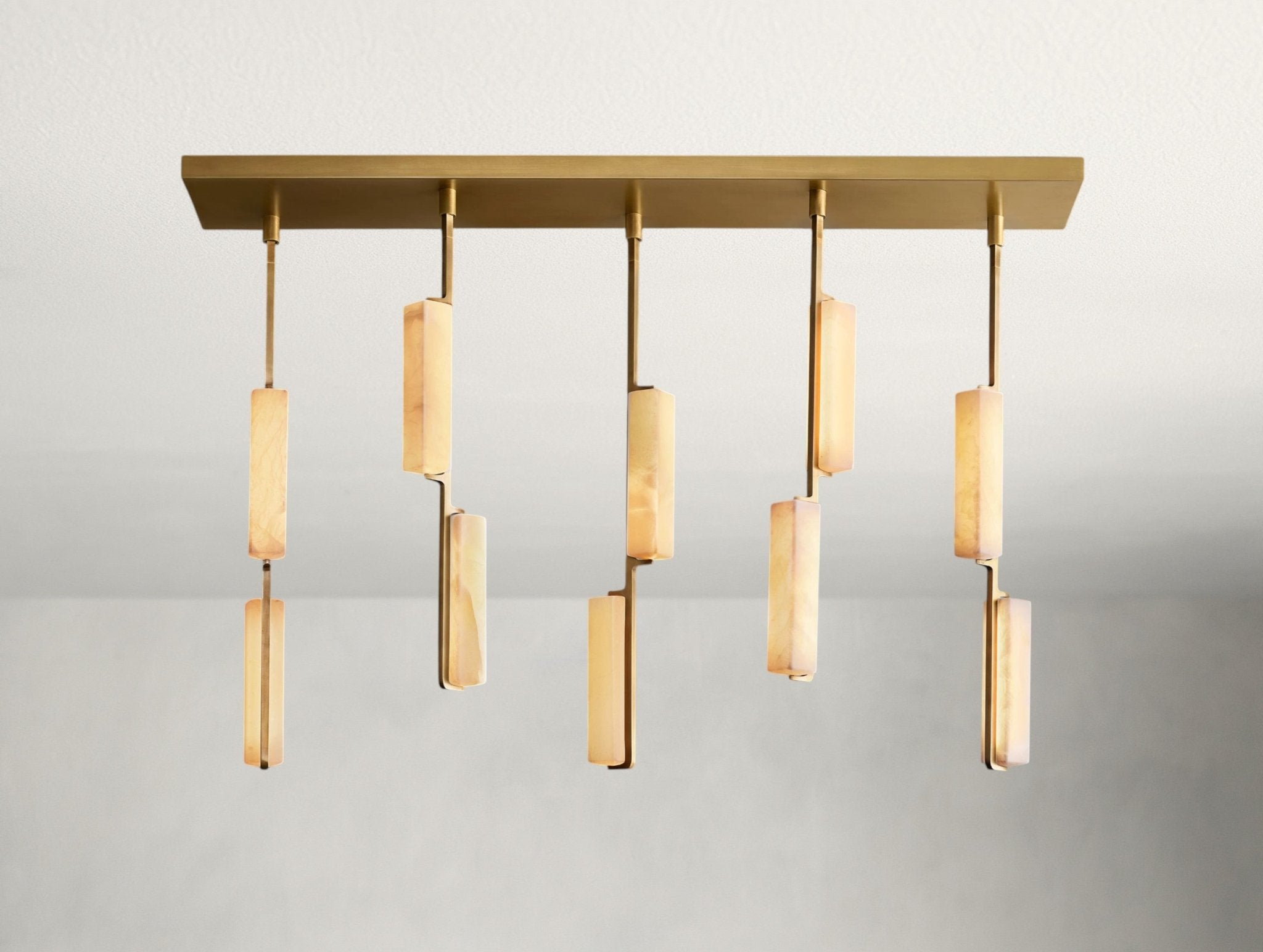 Audubam Alabaster Linear Chandelier - Zelno Lighting
