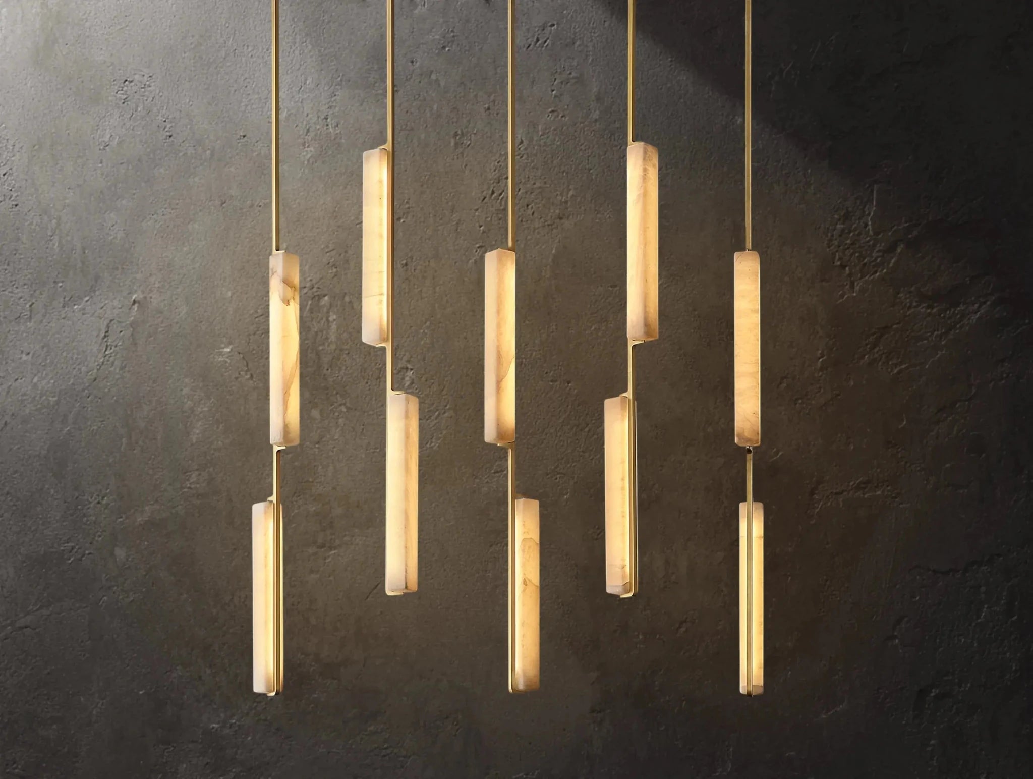 Audubam Alabaster Linear Chandelier - Zelno Lighting