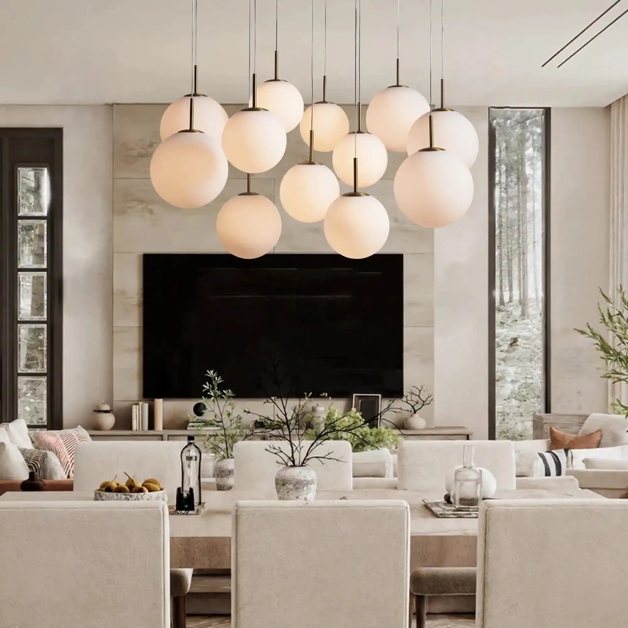 Casen Round Chandelier 20", 28", 34", 43" - Zelno Lighting