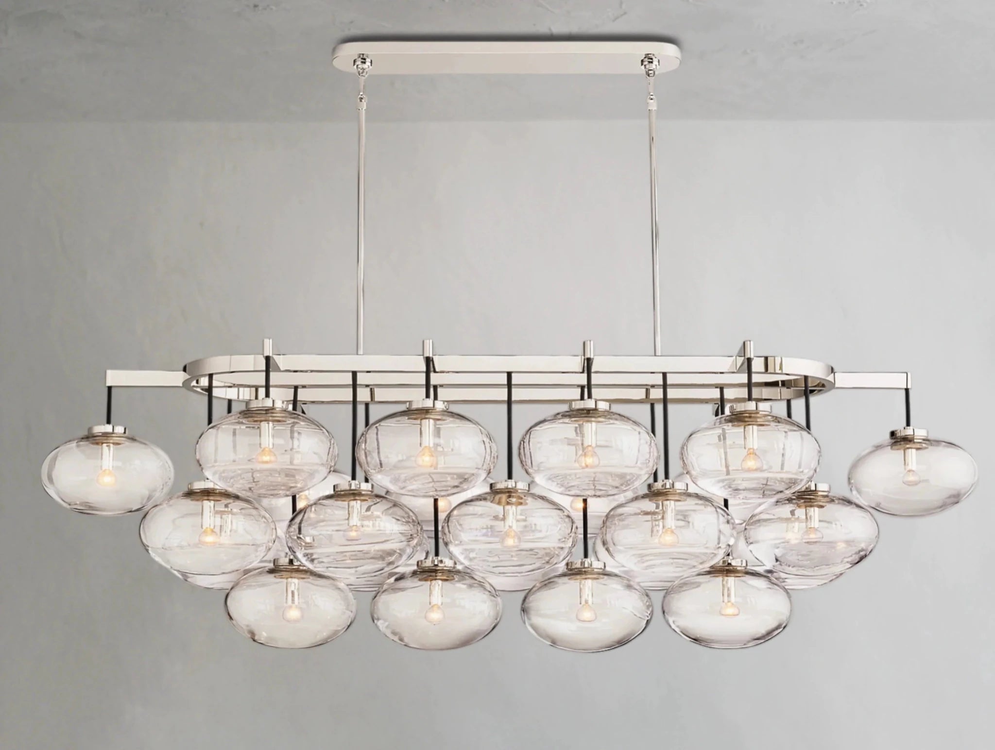 Cebret Glass Linear Chandelier - Zelnolighting