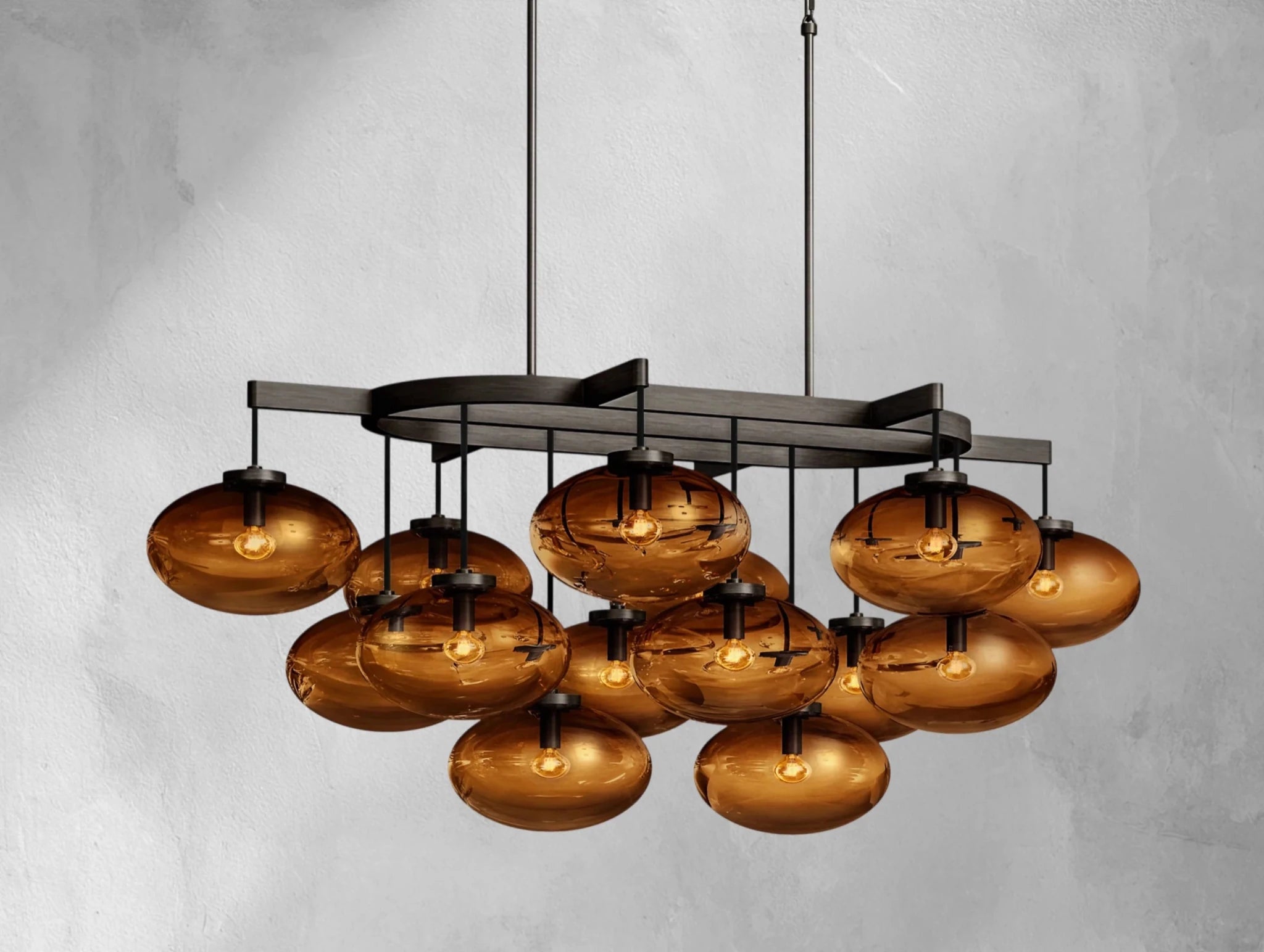 Cebret Glass Linear Chandelier - Zelnolighting